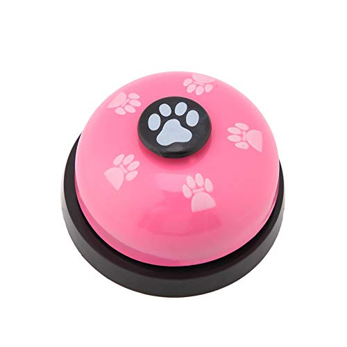 Dog Door Bell and Press Bell Pet Training Press Bell Iron Sturdy Pet Bell Desk Bell Call Bell for Dog Toilet Training Bell(pink)