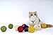 kydely 10pcs Handmade Wicker Rattan Balls, Garden, Wedding, Party Decorative Crafts, Vase Fillers, Rabbits, Parrot, Bird Toys (5CM, 17# Yellow)