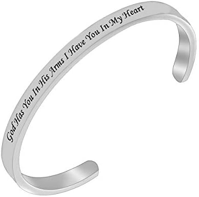 RUNXINTD Memorial Bracelet Sympathy Gift God has you in his arms,I have you in my Heart Bracelet Loss of Loved One Bracelet,Remembrance Cuff Bracelet…