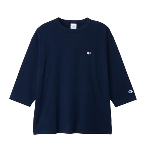 長袖Tシャツ 七分袖 丸首 綿100％ ワンポイントロゴ リラックスフィット ドロップショルダー ロングスリーブTシャツ メンズ C8-A408Z-370-S