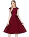DRESSTELLS Red Valentines Party Date Night Dress, Women's Cocktail Formal Wedding Guest 50s Vintage Tea Party Aline Midi Modest Prom Dress Burgundy XL