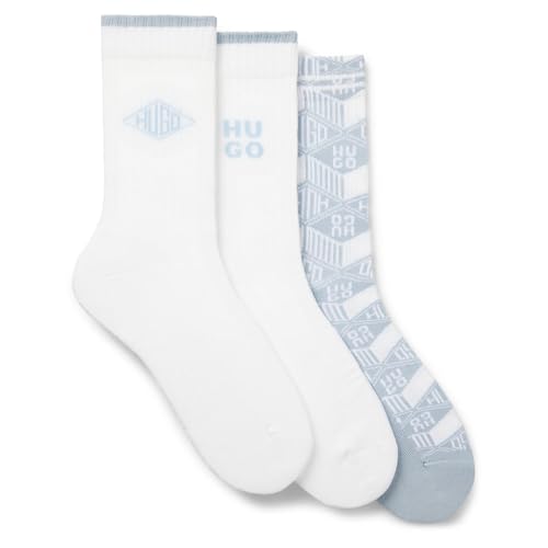 HUGO 3p QS Rib Geo CC 10270139 01 Chaussettes Courtes, 483Open Blue, 43-46 Hommes