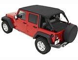 Bestop Bikini Top Combo for Jeep Wrangler JK Unlimited 2010-15 - Includes Header Safari Bikini 5258435 & Windshield Channel