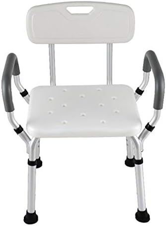 Shower Bench, With Back And Padded Arms, Medical Tool-Free Assembly Spa Bathtub Shower Lift Chair, Portable Bath/Shower Seat With Anti-Slip Rubber Tips For Safety/Stability, Adjustable Height Legs