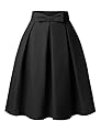 DJT FASHION Womens Vintage Skirt Knee Length High Waist Pleated Midi Bow Skirts