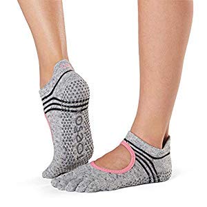 toesox Womens Grip Full Toe Bellarina, Aerobic, Medium