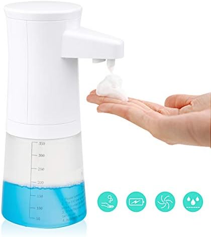 LDF Automatic Foam Soap Dispenser 350ML Infrared Motion Sensor Hands Free Touchless Countertop Soap Foam Pump for Kids Kitchen Bathroom
