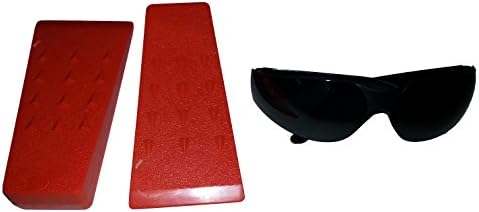 5.5 Inch Barbed Felling Wedge Chain Saw Logging Supplies and Bulldog Safety Galsses 3 Piece Bundle
