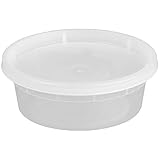 Simply Deliver 8 oz Soup Container with Lid, Microwavable and Dishwasher Safe, Clear, 240-Count