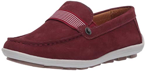 Driver Club USA Kid's Boys/Girls Genuine Leather Luxury Fashion Driving Loafer with Grow Grain Detail Shoe, Wine Nubuck, 3 M US Little Kid at Amazon