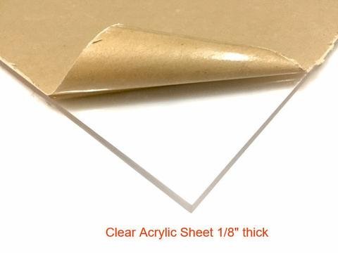 Clear acrylic plexiglass sheet - 1/8" thick cast -…