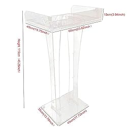 CNCEST Clear Acrylic Lucite Podium Pulpit Lectern