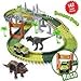 HOMOFY Dinosaur Toys 142pcs Slot Car Race Flexible Tracks 2 Dinosaurs,Create A Road Toys for 3 4 5 6 Year Old Boys Girls Toddlers Birthday Gifts primary