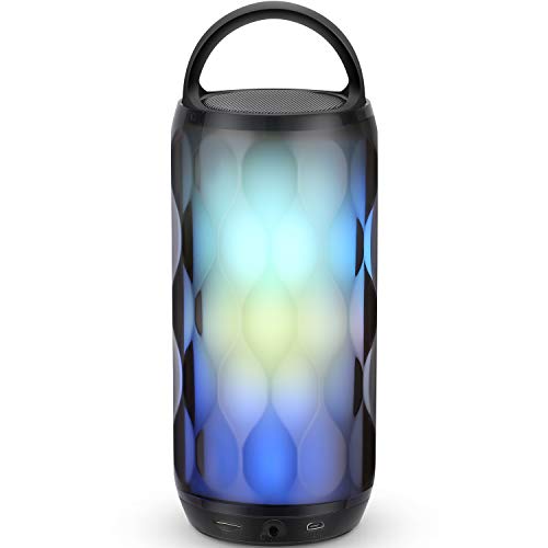 Enceinte Bluetooth Portable Haut-Parleur Bluetooth sans Fil avec 7 Modes LED Lumière AUX/SD/TF Microphone Intégré MUBYTREE