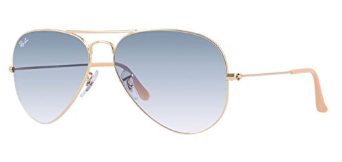 Ray-Ban RB3025 Aviator Sunglasses Arista Gold w/Blue Gradient (001/3F) 3025 58mm Authentic