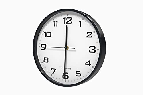 image for Vremi 10 Inch Silent Universal Round Wall Clock - AA Battery Operated 