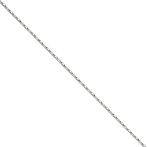 14K White Gold 2.00MM Byzantine Link Chain Necklace, 18"