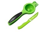 HomePOP Lime and Lemon Squeezer Commercial Grade With Matching Ceramic Knife - Green