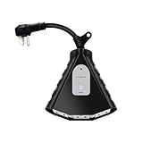 Kungear Outdoor Smart WiFi Plug Outlet, Compatible with Alexa, Google Home, Timer and Countdown Function Ideal for Christmas Outdoor Light, 15A Heavy Duty 3 Sockets, 1/2HP, ETL Listed