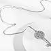 Chaomingzhen Silver-tone Crystal Flower Key Pendant Long Necklace for Women Fashion Jewelry