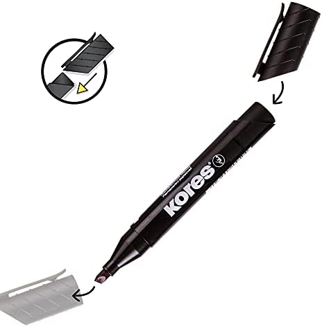 - K-Marker XP2: Farbige Permanent Marker Stifte, Keilspitze mit wasserfester und geruchsarmer Tinte, für alle Oberflächen, Einzelpackung mit 6 farbigen Stiften