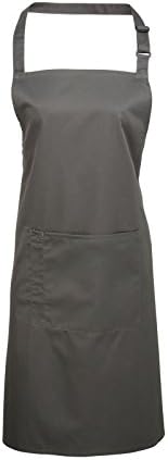 Adults/Unisex Plain Polycotton Bib Apron With Pocket - Various Colours Available
