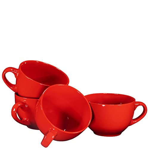 Bruntmor 24 Oz Jumbo Coffee Mug Set of 4, Cute 24 Ounce Ceramic Mugcup