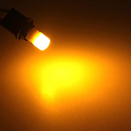 DODOFUN T10 Ceramics Interior Exterior Bright LED Light 168 175 194 2825 W5W Size Bulb Yellow Amber Color (Pack of 10)