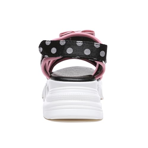 BERNAL GIRLS LIGHT-WEIGHT SANDALS WITH BOW TODDLER/LITTLE KID/BIG KID FASHION OPEN TOE ADJUSTABLE STRAPS SUMMER SHOES OUTDOOR BEACH SANDALS (BLACK 11)