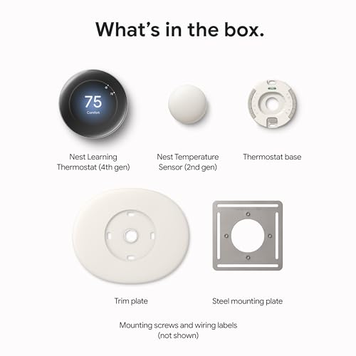 GOOGLE NEST LEARNING THERMOSTAT (4TH GEN, 2024) WITH NEST TEMPERATURE SENSOR – ENERGY SAVING SMART THERMOSTAT – WORKS WITH ALEXA, APPLE HOMEKIT AND GOOGLE HOME APP – POLISHED SILVER