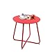Grand Patio Steel Patio Side Table, Weather Resistant Outdoor Round End Table, Red primary
