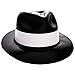 Windy City Novelties Black Plastic with White Band Gangster Hat Fedoras 12 Pack primary