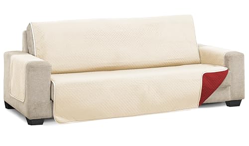 Martina Home Diamond 4 Seater Padded Sofa Cover - Beige/Red