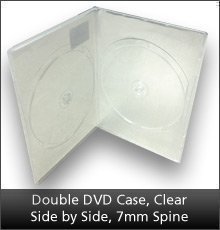 Double DVD Case, Clear Side by Side-7mm Spine(50)