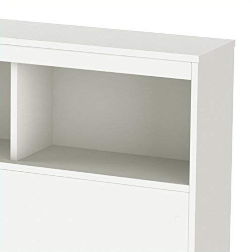 South Shore Spark Bookcase Headboard with Storage, Full 54-inch, Pure White