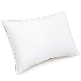 Lunvon Queen Adjustable Shredded Gel Memory Foam Home Bed Pillow for Sleeping Washable Cooling Hypoallergenic Cotton Cover Protector CertiPUR-US Certification for Your Health, White