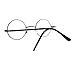 JuicyOrange Black Round Circle Clear Lens Eyeglasses Small Size Thin Frame Unisex Glasses, 4 7/8