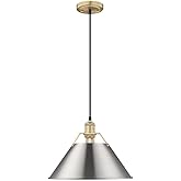 Golden Lighting Orwell 1-Light Pendant in Brushed Champagne Bronze with Pewter