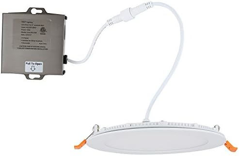 LED Recessed Ceiling Light Disk – 6" Ultra Thin Round Spotlight – Dimmable - ETL List - IC-Rated - 1000 Lumens - with Remote Driver Box - 3000K (Warm White, 6 inch)
