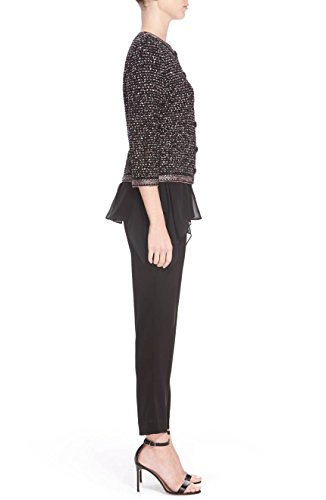 St. John Women's Medium Boxy Metallic Tweed Jacket Black M - Thumbnail 2