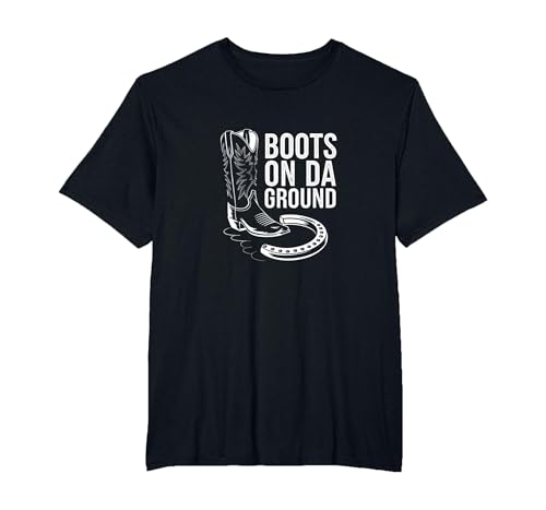 Boots On Da Ground Cowgirl Linedance Western T-Shirt, Men's Big and Tall, Black…