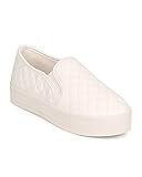 Breckelles DH58 Women Leatherette Quilted Round Toe Platform Slip On Sneaker