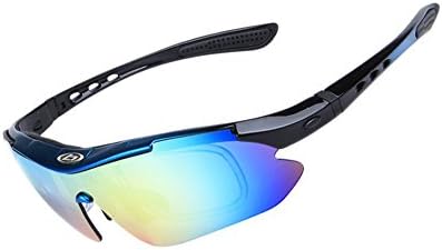 WLK Unisex Polarized Sports Sunglasses with 5 Interchangeable Lenses--UV Protection for Cycling Running Driving Fishing Golf Baseball--both for Men Women