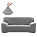 WINOMO Sofa Slipcover 3 Seater High Elasticity Couch Covers Furniture Protector (Grey)