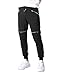 JD Apparel Mens Hipster Hip Hop Zipper Detailed Biker Jogger Sweatpants