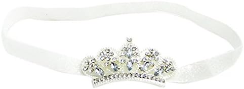 ESTD Baby Girl Princess Rhinestone Crown Headband Tiara Photography Props - White