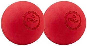 Swaga Massage Balls - Red/ Red (Set of 2) Massage Balls for Trigger Point Therapy, Massaging Muscle Knots, and Yoga Therapy Firm Balls