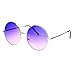 SA106 Hippie Retro Groovy Gradient Oversize Circle Lens Round Sunglasses Gradient Purple