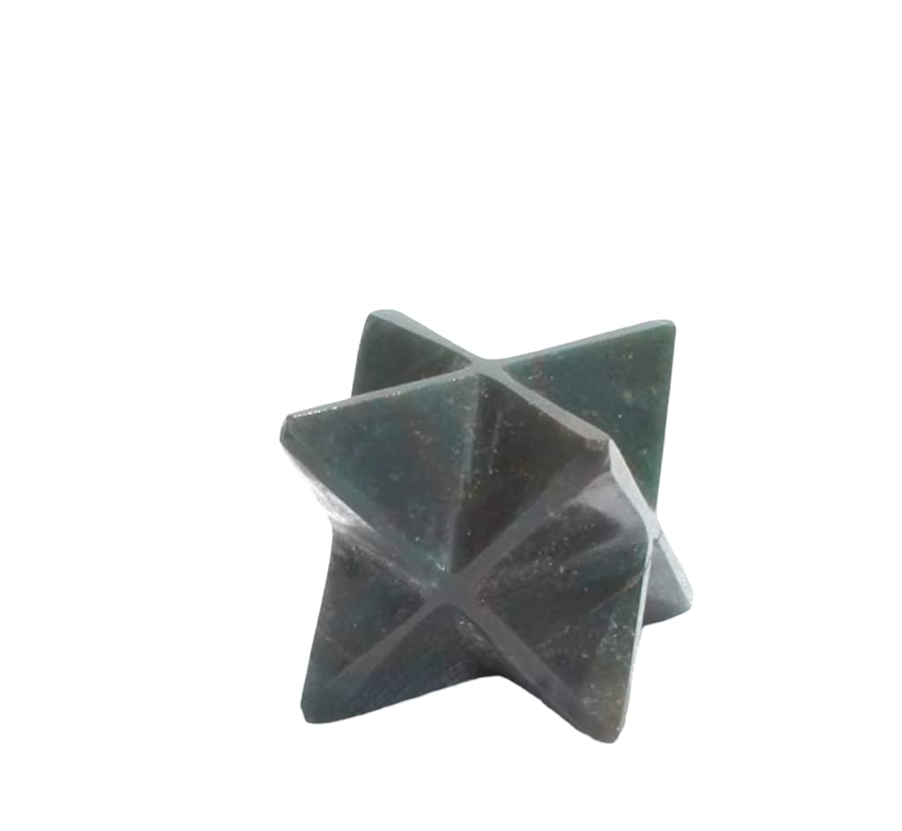 Unknown Bloodstone Merkaba 1 inch Star Healing Spiritual Divine India A++ Crystal Therapy Geometry Positive Peace Pocket Internal Strength Love Doctor Actor Star Future Luck Sacred Geometry
