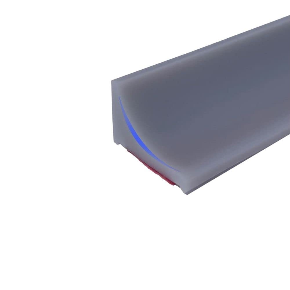 4M Grey Silicone Shower Seal Strip,Bath Edging Sealing,Floor Threshold Water Barrier for Wet Room,Bathroom Tile Edge Caulk Beading Trim for Bathtub,Countertop,Kitchen,20mmx12mm